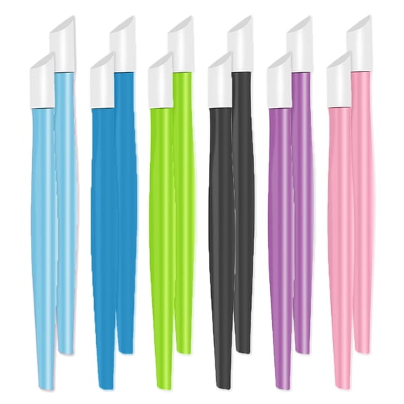 Set of 12 cuticle pusher tools, 2 pcs/set, Rubber/Plastic, Multicolor