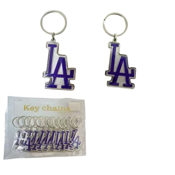 Set of 12 dodgers inspired blue LA keychain party favor Keychain / go dodgers