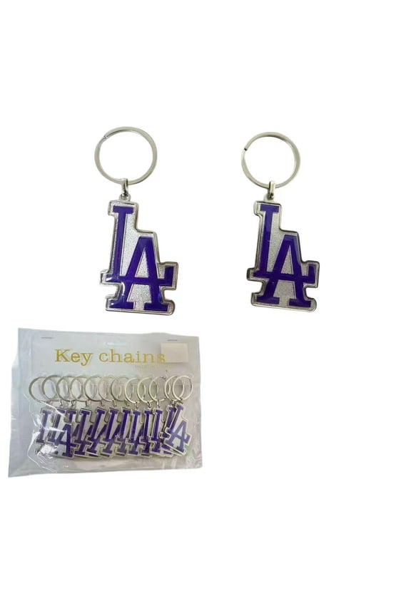 Set of 12 dodgers inspired blue LA keychain party favor Keychain / go dodgers