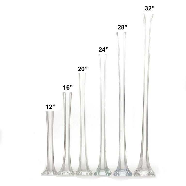 Set of 12 pieces 12 Inches Tall Glass Eiffel Tower Vases for Centerpieces,  Flowers, Decorations, and Gifts (12 pieces - Clear) - Walmart.com