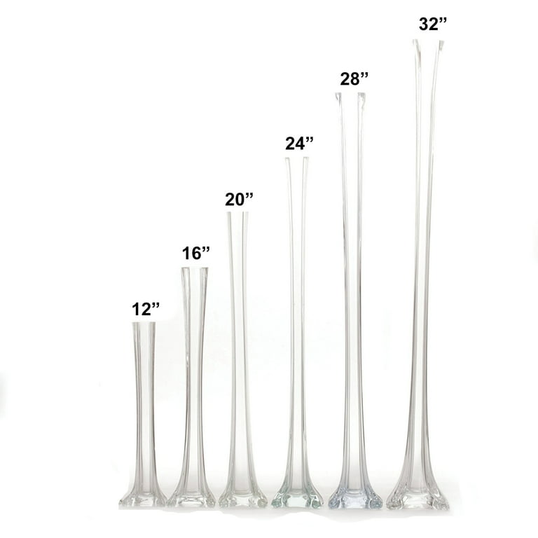 16 White Glass Eiffel Tower Vases