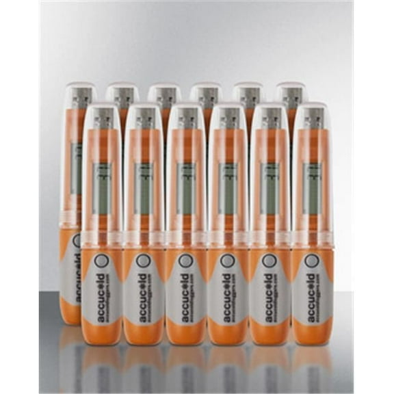 Set of 12 portable USB temperature loggers with LCD display