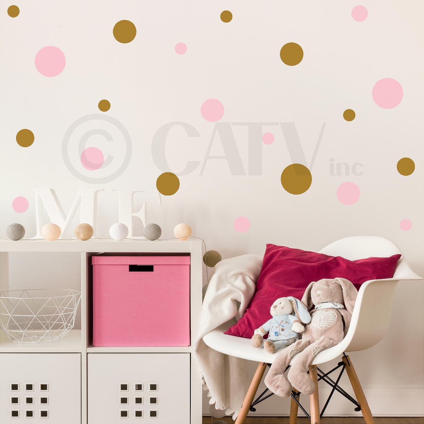 Set of 130 Polka Dots Wall Decal Dot Sticker Circle Self Adhesive ...