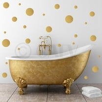 Set of 130 Polka Dots Wall Decal Dot Sticker Circle Self Adhesive Decals Size: .5"x6" - Color: Metallic Gold