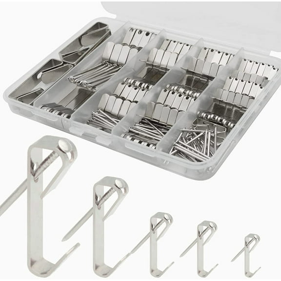 Set of 136 Picture Hanging Frame Photo Hooks Sawtooth Hook Hangers Picture Hanging Tool Home Supplies Metal Material