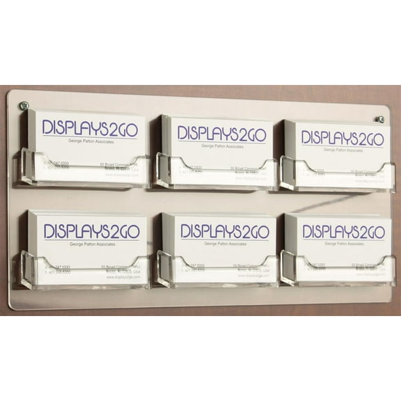 Set of 15, Clear Acrylic Business Card Holders, Wall Mounted, 6 Pocket Literature Rack