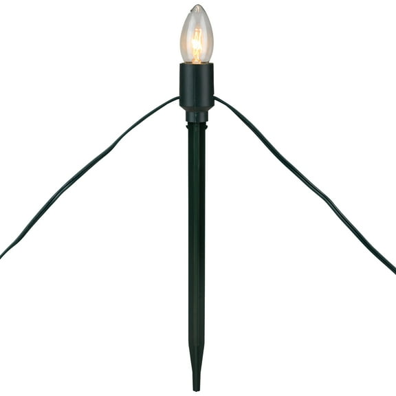 Northlight Lighted C9 Christmas Outdoor Pathway Markers - Clear Lights - 14' - Set of 15