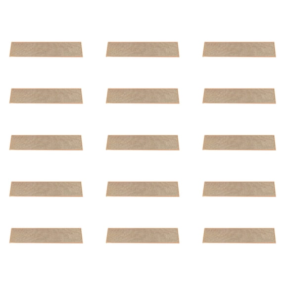 Set of 15 Faux Linen Texture Step Mats Nonslip Base Adhesive Reusable Stair Treads Carpets for Wooden Step Home Decors