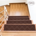 thumbnail image 1 of Set of 15 Indoor Stair Treads Carpet Non Slip Skid Mats,Modern Pads Carpet Rugs Coffee, Black, grey, 1 of 30