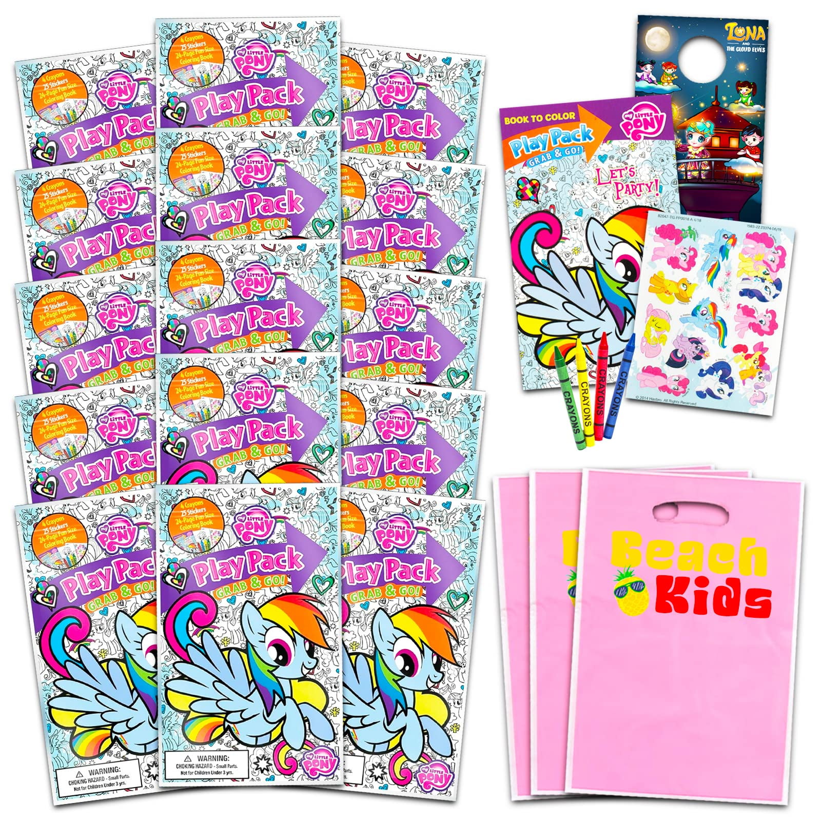 Set of 15 My Little Pony Play Packs Fun Party Favors Coloring Book