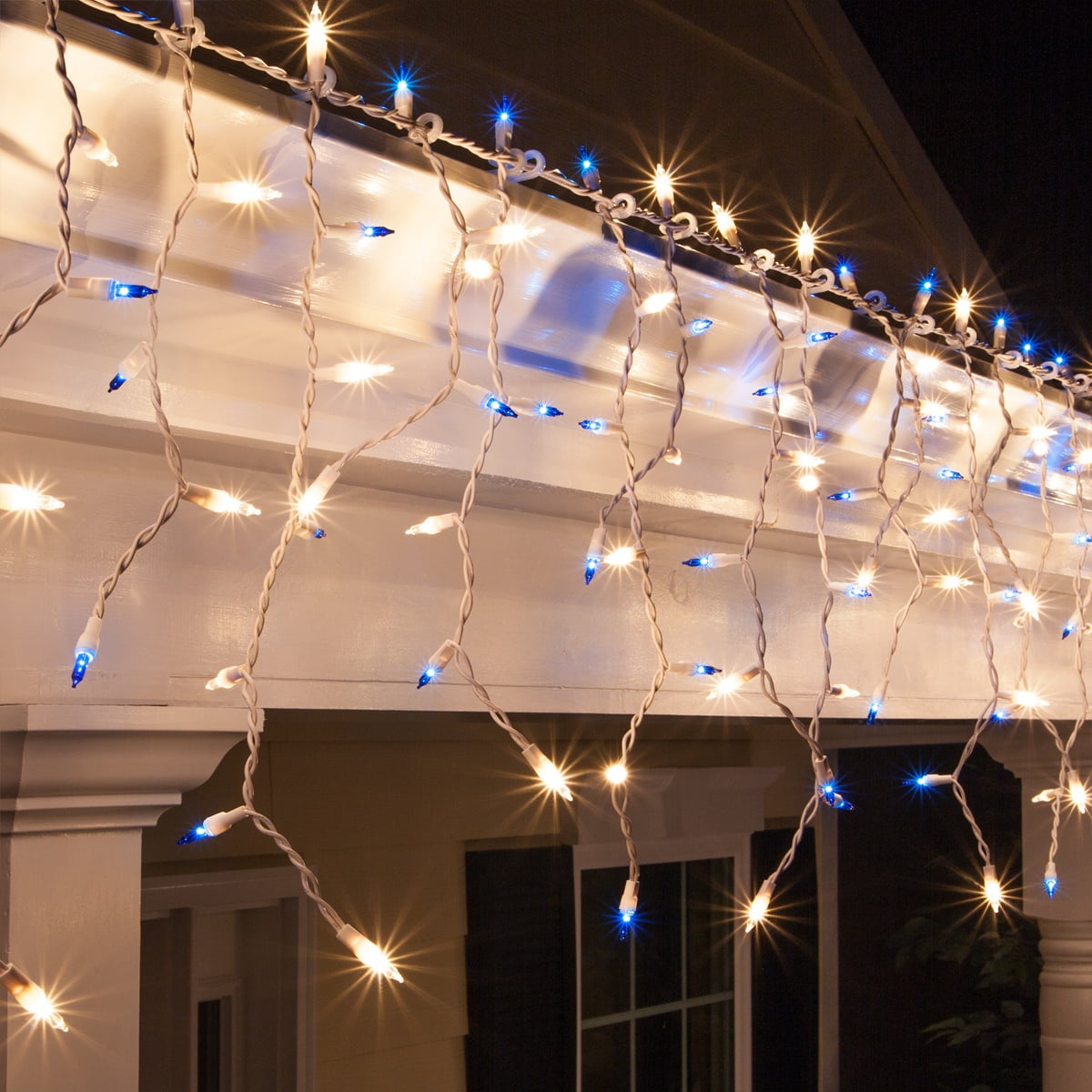 Icicle Lights White And Blue