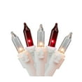 thumbnail image 1 of Set of 150 Red & Clear Mini Icicle Christmas Lights 3" Spacing - White Wire, 1 of 4
