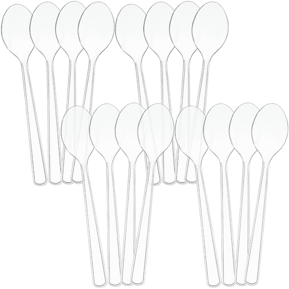 Set of 16 - 10" Clear Plastic Serving Spoons