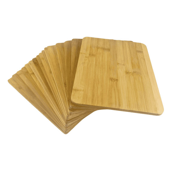 (Set of 16) 12"X9" Bulk Plain Bamboo Serving Tray, Platter, Cutting Board for Customized, Personalized Engraving Gifts (Without Handle)