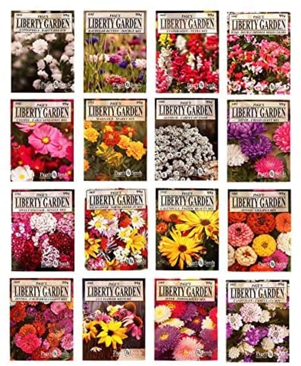 Set of 16 Heirloom Flower Seeds - Non-GMO - 16 Varieties - Assorted ...