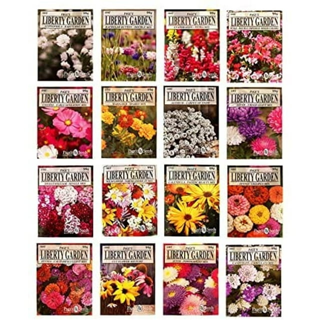 Set of 16 Heirloom Flower Seeds NonGMO 16 Varieties Assorted