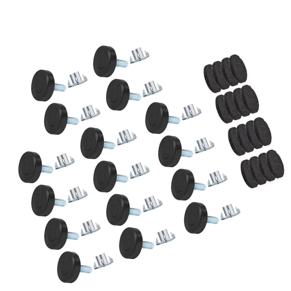 Set of 16 Sturdy Metal Height Adjusting Furnitures Feet Leveling Screws for Chairs Tables Cabinets Easy Installation