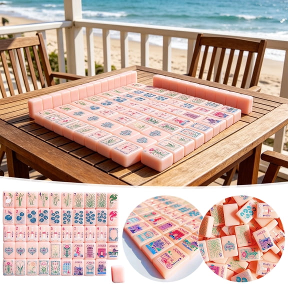 𝐀𝐦𝐞𝐫𝐢𝐜𝐚𝐧 𝐌𝐚𝐡𝐣𝐨𝐧𝐠 Set of 160 Tiles,Tiles 𝐌𝐚𝐡𝐣𝐨𝐧𝐠 Set,Travel 𝐌𝐚𝐡𝐣𝐨𝐧𝐠 Set