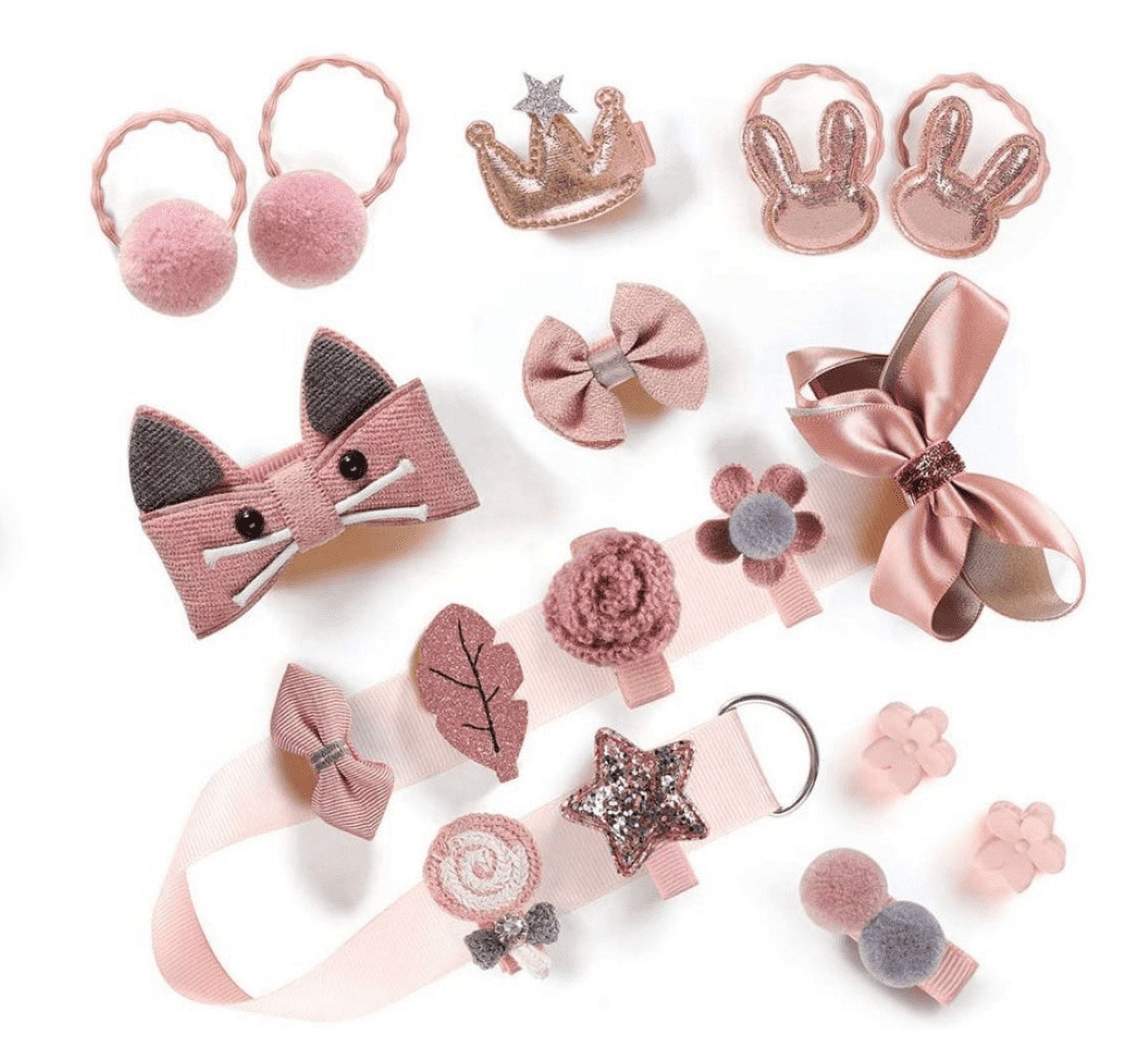 CHL-STORE Infant Hair Clips: Cute Cloth Hair Accessories for Babies Pink Crown Strawberry