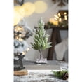 thumbnail image 1 of Set of 2, 13.5" christmas PVC Tree On Wood Base With Snow, 1 of 13