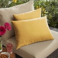 thumbnail image 1 of Set of 2 13" x 20" Butter Yellow Solid Indoor and Outdoor Lumbar Pillows, 1 of 2