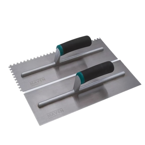 Set of 2 - 14x5 Plastering Notch Concrete Trowels Tools For Tile Work - MAVEN