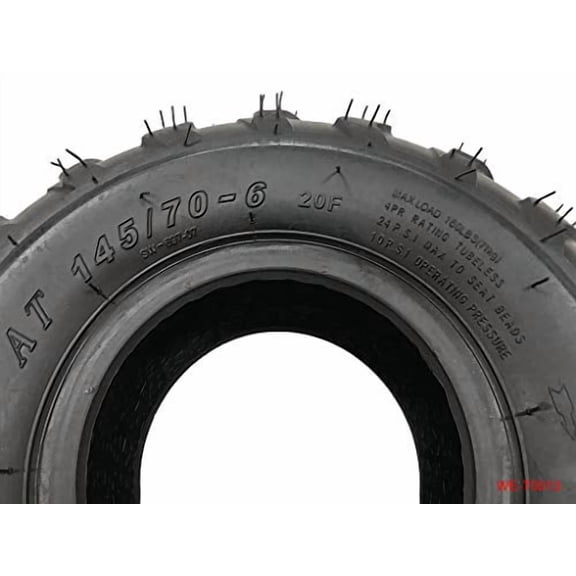 (Set of 2) 145/70-6 6" 4 Ply Rated Tubeless Tire for 50cc 70cc 90cc 110cc 125CC ATV Quad Go Kart Buggy 145x70-6 Red Cat Sunl Suzuki