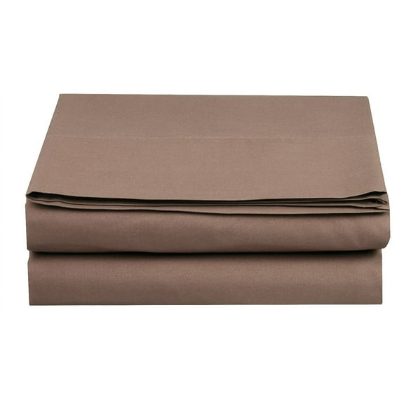 Set of 2 1500 TC Flat Sheet, Full Size, Taupe