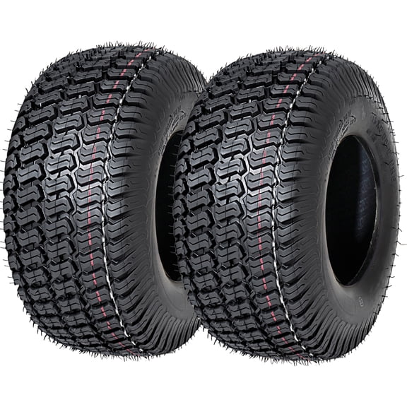 Set of 2 15x6.00-6 4-Ply Tubeless Lawn Mower Turf Tires, 570 Lbs Max Load Replacement Tire for 4.5 Inch Rim Riding Lawn Tractor