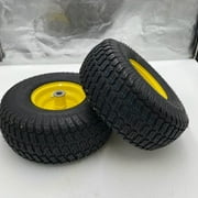 Set of 2 - 15x6.00-6 Lawn Mower Wheel - 3/4 Inch Axle, Strong Turf