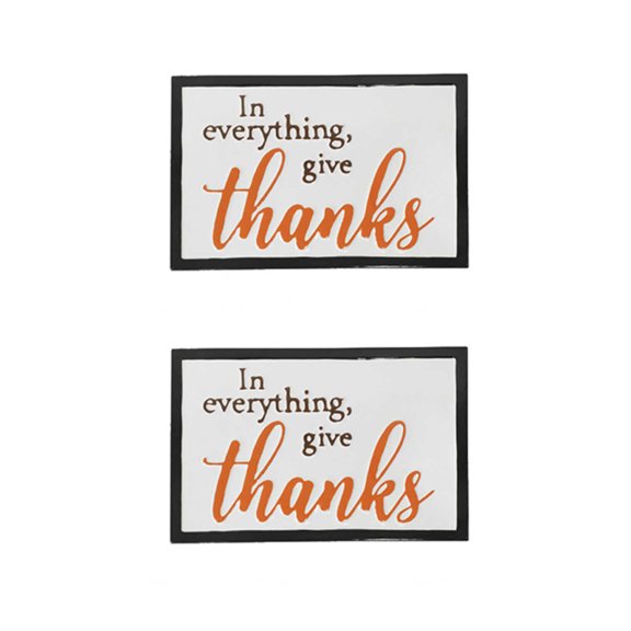 Set of 2, 16x10.5" Thanks Wall Sign, Wall Art Decor for Harvest Festival Fall Festival & Thanksgiving Table Decorations
