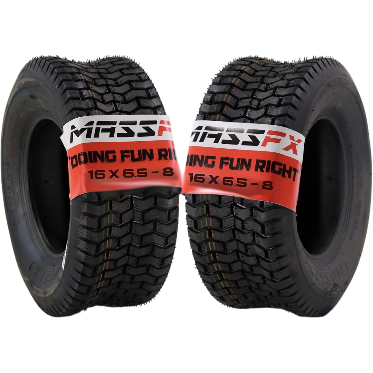 Set of 2 16x6.50-8 16-6.50-8 Turf Tires 4 Ply Tubeless Garden Tractor Lawn mower