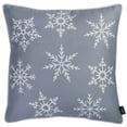 thumbnail image 1 of Set of 2 18" Christmas Snowflakes Throw Pillow Cover in Grey, 1 of 6