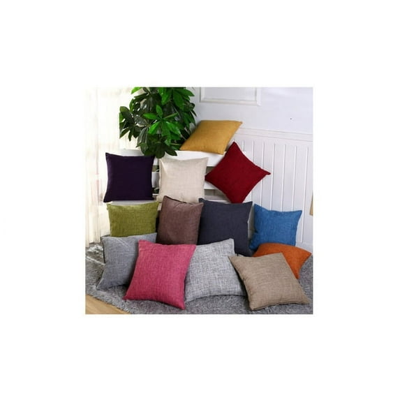 Set of 2 18" Solid Color Square Throw Pillow Case With or Without Insert