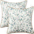 thumbnail image 1 of VOGOL Set of 2 18 x 18 Inches Pillow Covers, Leaves Pattern Perfect Home Decoration for Chair Sofa Bench, Blue, 1 of 8