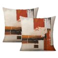 thumbnail image 1 of Set of 2 18x18 Orange Abstract Pillow Covers Modern Rust Art Painting Decorative Throw Pillowcases for Bed Couch Living Room Outdoor Car Home Décor, 1 of 7