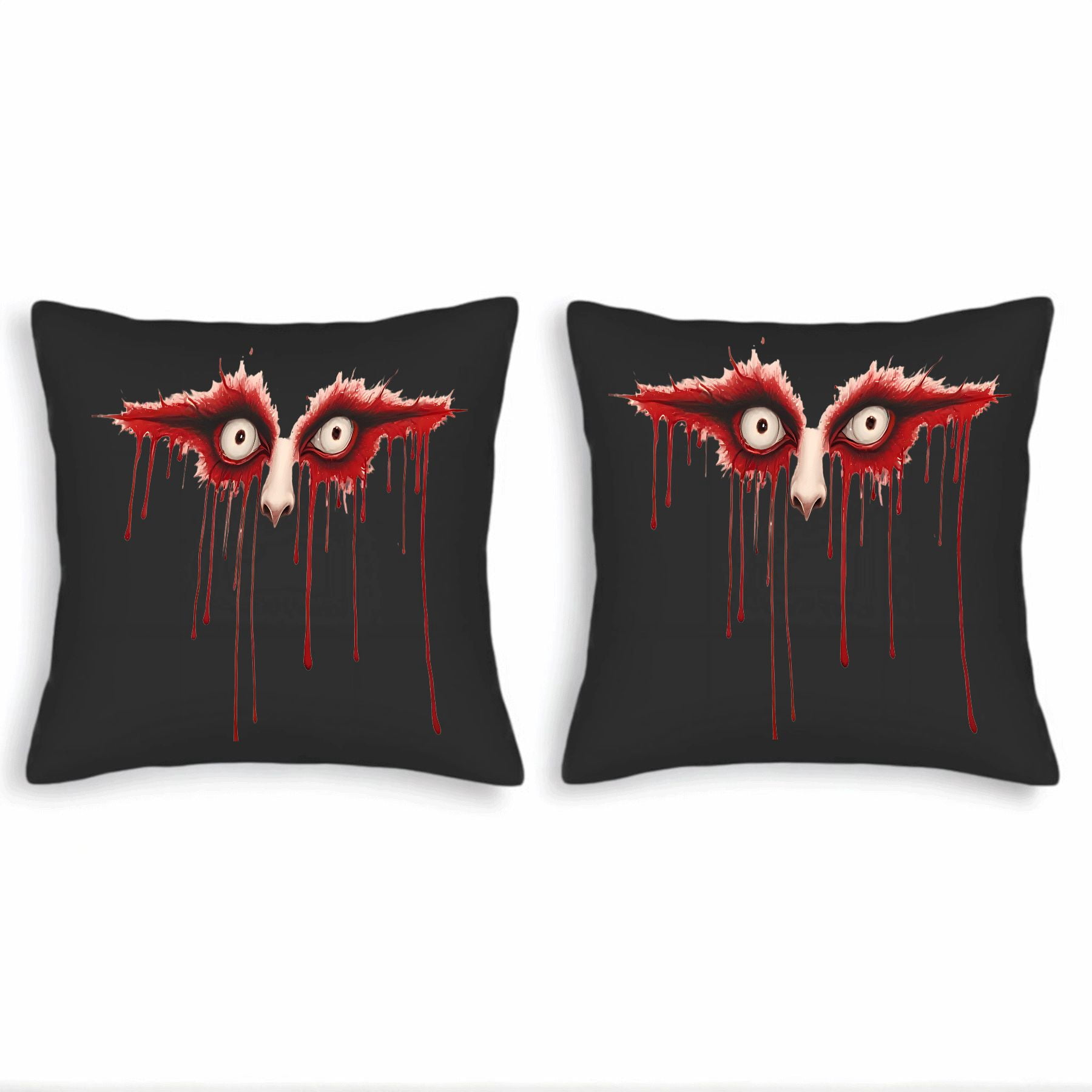 Dramatic Pillows Set of 2 18x18in Throw Pillow Covers - Bold Owl Face Design with ...