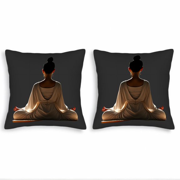 Set of 2 18x18in Throw Pillow Covers - Elegant Floral Pattern Design for Couch Bed Car - Soft and Durable Cushion Cases