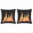 thumbnail image 1 of Set of 2 18x18in Throw Pillow Covers - Enchanting Black Forest Scene with Glowing Orange Trees & Stars - Cozy Winter Decor for Couch Bed Car, 1 of 8
