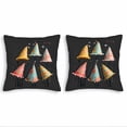 thumbnail image 1 of Set of 2 18x18in Throw Pillow Covers - Festive Black Background with Colorful Floral & Geometric Party Hats Perfect for Couch Bed Car, 1 of 8