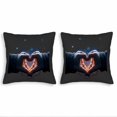 thumbnail image 1 of Set of 2 18x18in Throw Pillow Covers - Heart-Shaped Hands Design on Dark Gradient Background for Couch Bed or Car Decor, 1 of 8