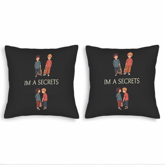 Set of 2 18x18in Throw Pillow Covers - Playful Cartoon Design with in Blue and Red Shirts Perfect for Couch Bed or Car