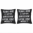 thumbnail image 1 of Set of 2 18x18in Throw Pillow Covers - Playful Finnish Text Design Perfect for Couch Bed or Car - Stylish & Fun Home Decor, 1 of 8