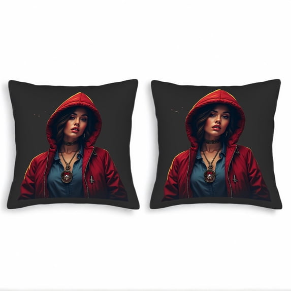 Set of 2 18x18in Throw Pillow Covers - Stylish Geometric Pattern Design for Couch Bed and Car - Soft and Durable Cushion Cases