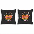 thumbnail image 1 of Set of 2 18x18in Throw Pillow Covers with Colorful Heart Design Vibrant Stripes & Floral Accents - Perfect for Couch Bed or Car, 1 of 8