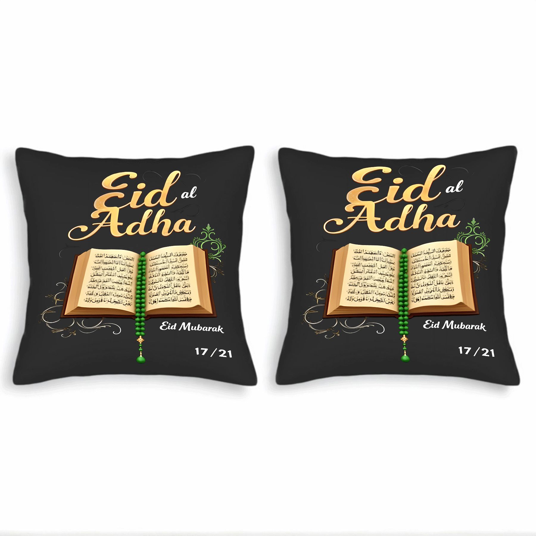 Set of 2 18x18in Throw Pillow Covers with Elegant Eid al Adha Design ...