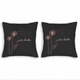 thumbnail image 1 of Set of 2 18x18in Throw Pillow Covers with Minimalist Design Purple Stems ' Just Breathe ' Quote - Perfect for Couch Bed Car, 1 of 8