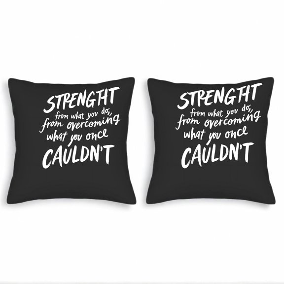 Set of 2 18x18in Throw Pillow Covers with Motivational Handwritten Quote Design - Perfect for Couch Bed or Car Decor