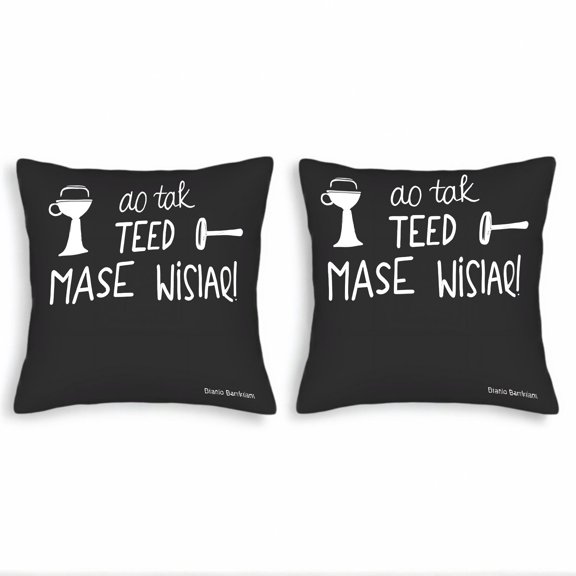 Set of 2 18x18in Throw Pillow Covers with Playful Handwritten Text and Graphic Design - Perfect for Couch Bed or Car Decor