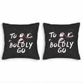 thumbnail image 1 of Set of 2 18x18in Throw Pillow Covers with Playful ' TO BOLDLY GO ' Design Stylish Black Background Perfect for Couch Bed or Car, 1 of 8